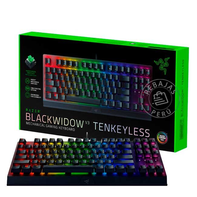Teclado Razer BlackWidow V3 TKL Mechanical Switch Green Chroma Black