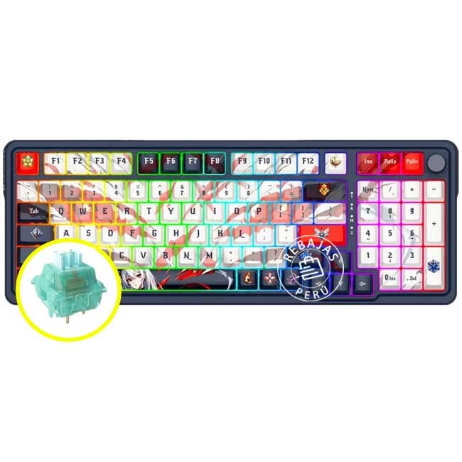 Teclado Mecánico Redragon EISA K686-RGB-PRO 96% Wireless RGB Gasket Switch Verde Menta Inglés