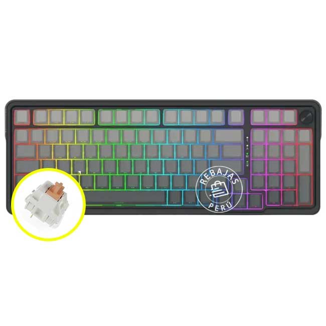Teclado Mecánico Redragon EISA PRO K686SP-RGB-PRO 96% Gasket Switch Leopard L RGB BT 2.4G Cableado Inglés