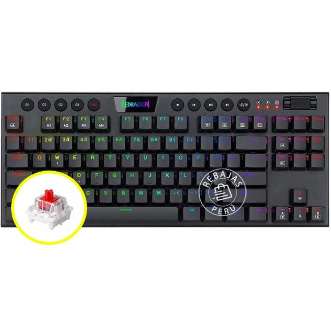 Teclado Redragon HORUS FS Wireless K618-RGB-SP Español | RGB, Red Switch, Full Key Rollover, Bluetooth y 2.4GHz