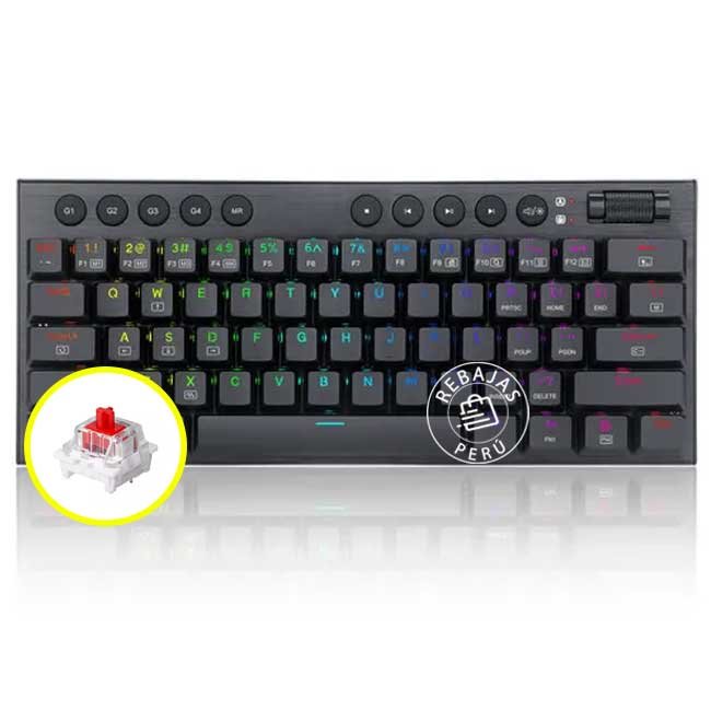 Teclado Mecánico Redragon HORUS 60% K632 RGB Inglés Red Switch Low Profile Cableado