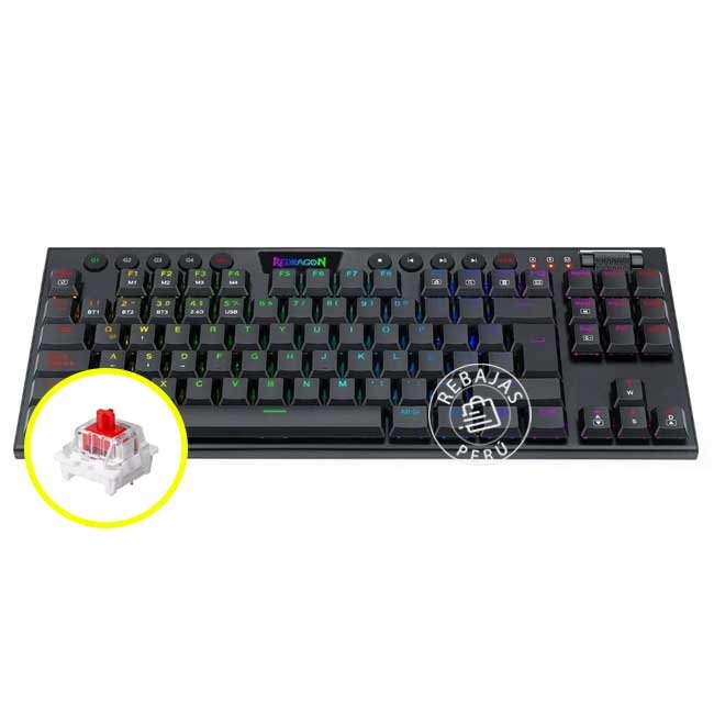 Especificaciones del Teclado Redragon HORUS TKL Wireless Español K621-RGB-SP Red Switch