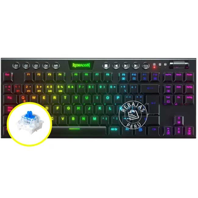 Teclado Redragon HORUS TKL Wireless Español Blue Switch RGB