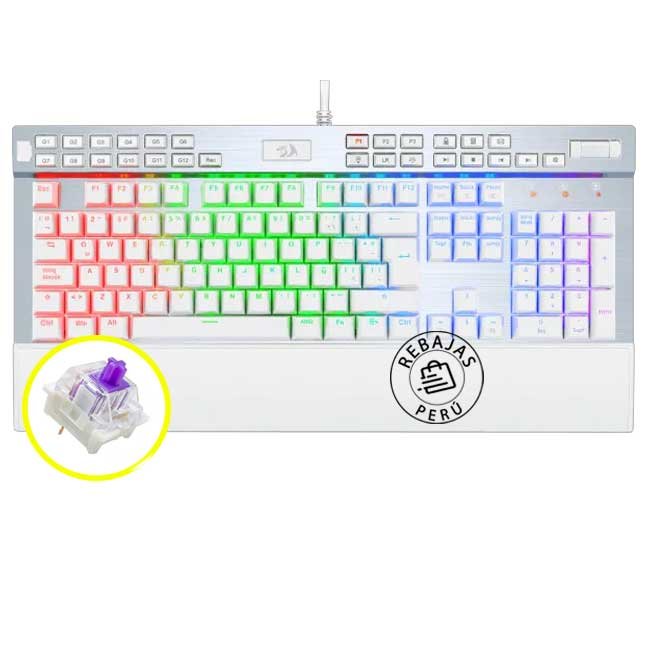 Teclado Redragon K550 Yama White Español | Switch Purple SPS