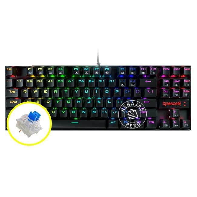 Teclado Mecánico Redragon K552RGB KUMARA Black con Blue Switch y Retroiluminación RGB en Español