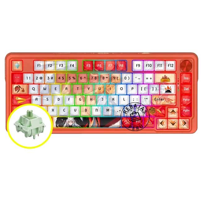 Teclado Redragon K673AK ANIME RGB Wireless 75% – Mecánico, Gasket, Mint Switch