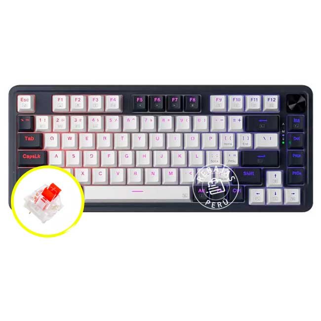 Redragon K673WB UCALPRO-RGB – Teclado Mecánico Wireless RGB, Blanco/Negro, Inglés
