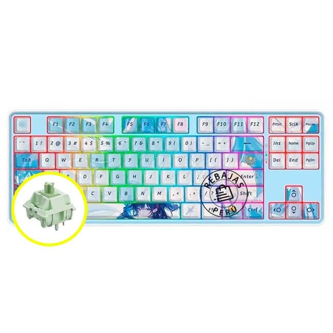Teclado Redragon STARD BLADE RGB-PRO K707AK Wireless 96% Inglés RGB Blanco Celeste