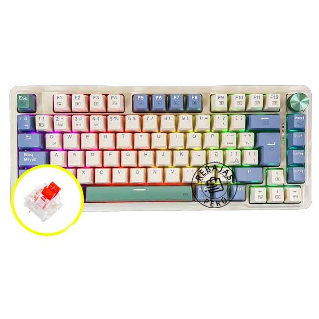Teclado Redragon UCALPRO-RGB K673CPG Inalámbrico Español | Diseño Pastel y RGB