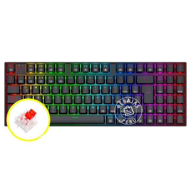 Teclado Mecánico Redragon ZIGGS K669 RGB Español Switch Rojo 90% con Pad Numérico