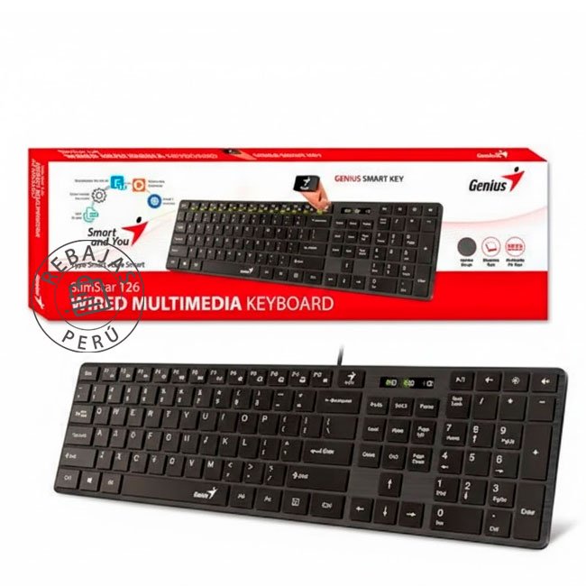 Teclado Genius Smart Slimstar 126 USB Multimedia AI Copilot