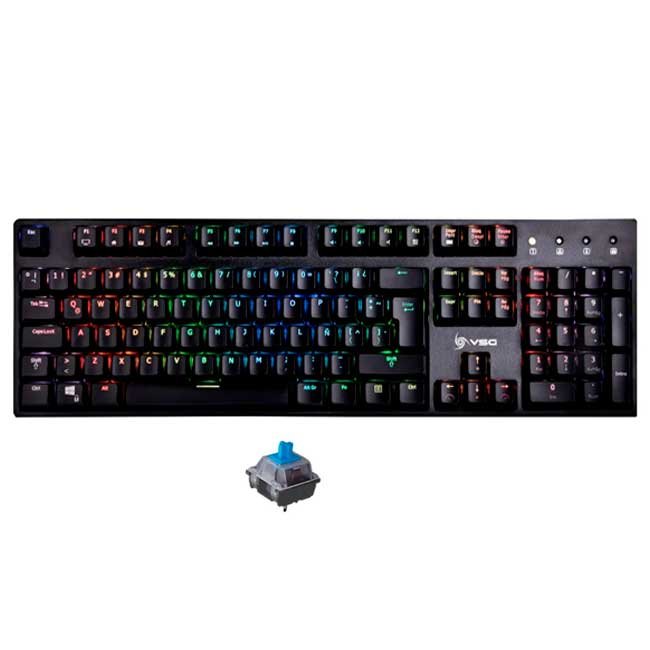 Teclado VSG Alnilam RGB Black Mecánico Switch Azul – 105 Teclas, RGB 16.8M, Kailh Blue, USB, ISO LATAM