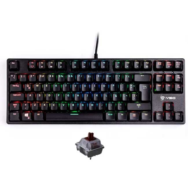 Teclado VSG Alnitak TKL RGB Black Mecánico Switch Brown – Táctil, 87 Teclas, RGB 16.8M, ISO LATAM, Gaming