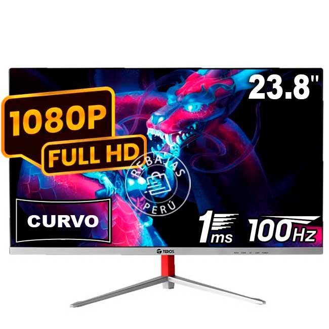 Monitor Curvo TEROS TE-2402S 23.8" FHD VA 100Hz 1ms HDMI VGA
