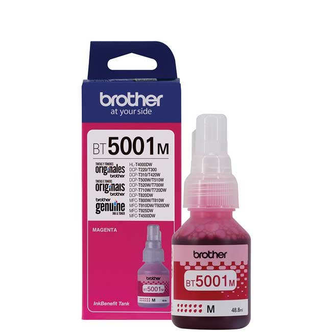 Tinta Brother BT5001M Magenta alta capacidad para DCP‑T300W/500W/700W