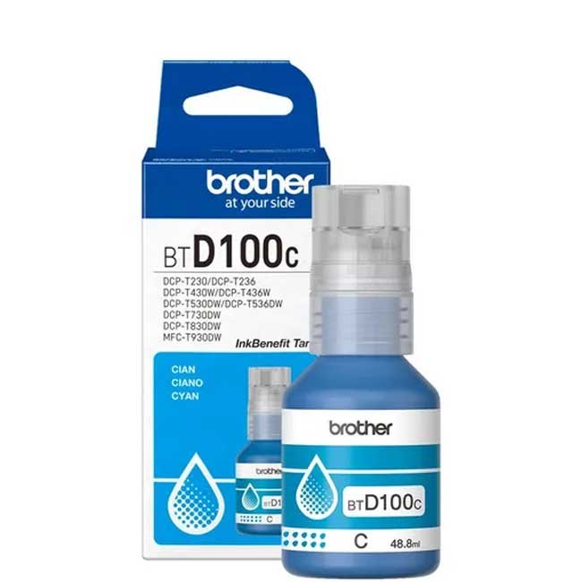 Tinta Brother BTD100C Cyan para DCP-T230 / T430 / T436W – Cartucho Original de Alta Calidad