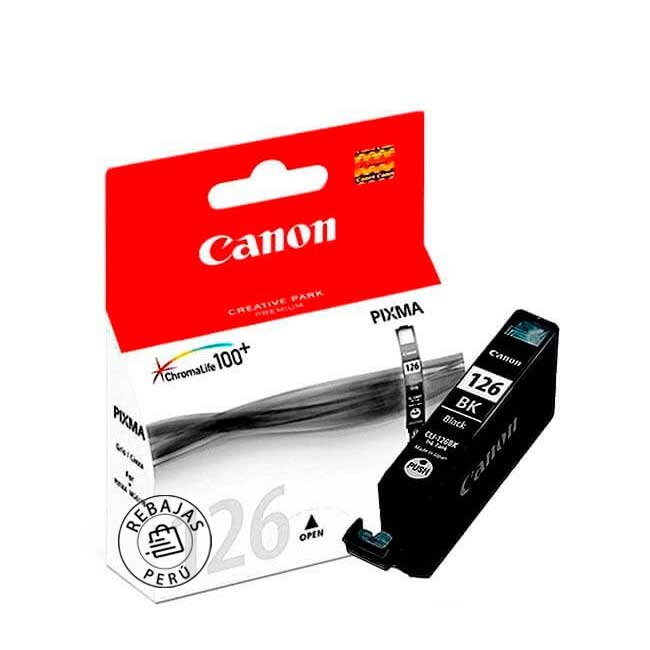 Tinta Canon CLI-126 Black Original | Cartucho Negro EOL Alta Calidad