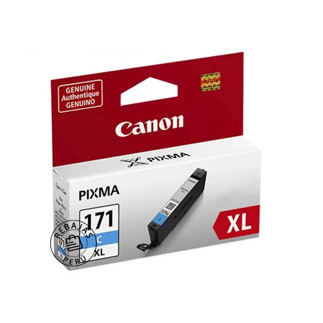 Tinta Canon CLI-171 XL Cyan Original XL | Alto Rendimiento y Calidad