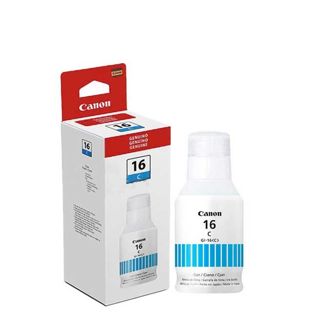 Tinta Canon GI-16 C Cian Botella Original para Impresoras Canon