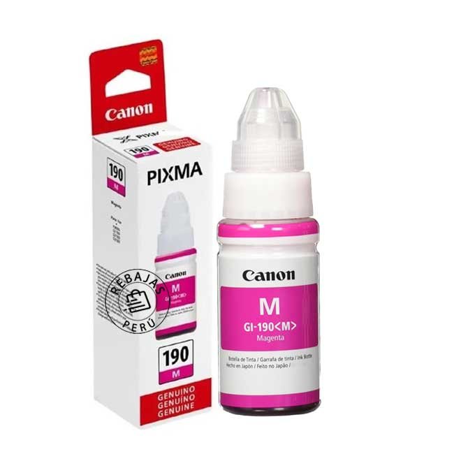 Tinta Canon GI-190M Magenta Original | Rinde más y cuida tu impresora