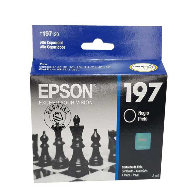 Tinta Epson T197120-AL Black para XP-201 / 401 – Calidad y Durabilidad