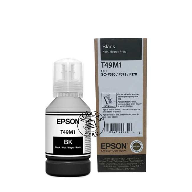 Tinta Epson T49M120 Negra UltraChrome DS 140ml Sublimación Original