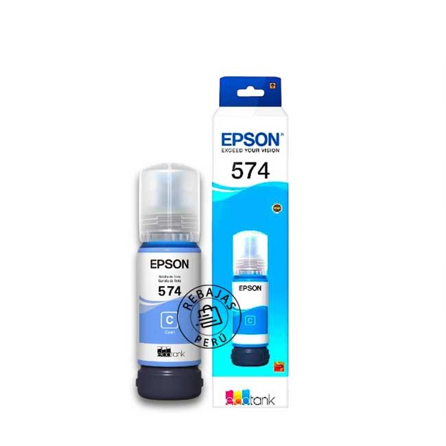 Botella Epson 574 Cyan T574220-AL Original para Impresoras L8050