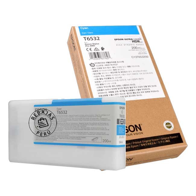 Tinta Epson T653200 Cyan original para impresoras Epson Stylus Pro