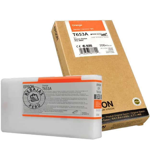 Tinta Epson T653A00 Orange original para impresoras Epson Stylus Pro