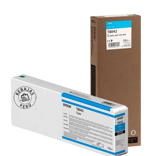 Tinta Epson T804200 Ultrachrome HD Cyan 700ml Original y Rendidora