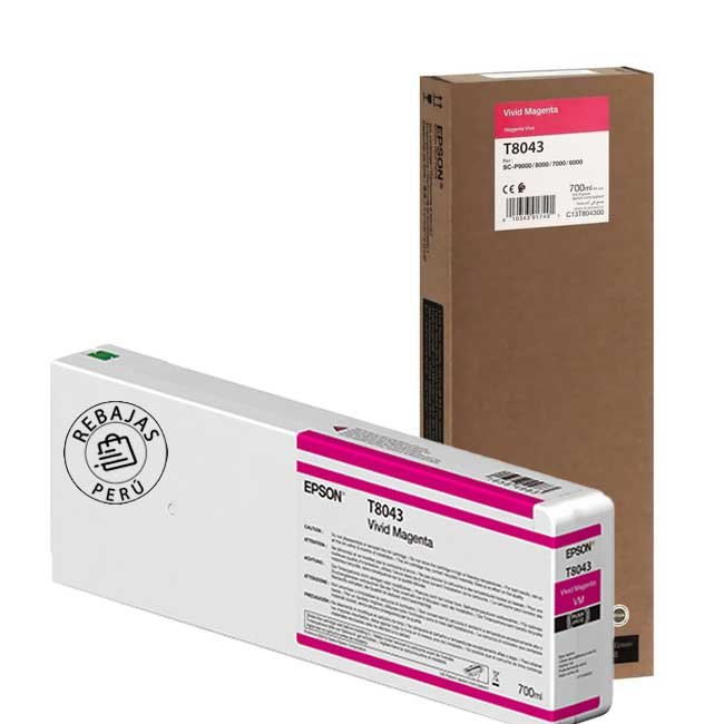 Tinta Epson T804300 Ultrachrome HD Vivid Magenta 700ml Original y Rendidora