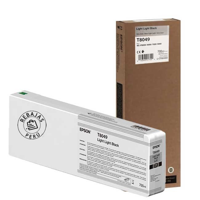 Tinta Epson T804900 Ultrachrome HD Light Light Black 700ml Original y Rendidora