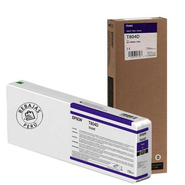 Tinta Epson T804D00 Ultrachrome HD Violet 700ml Original y Rendidora