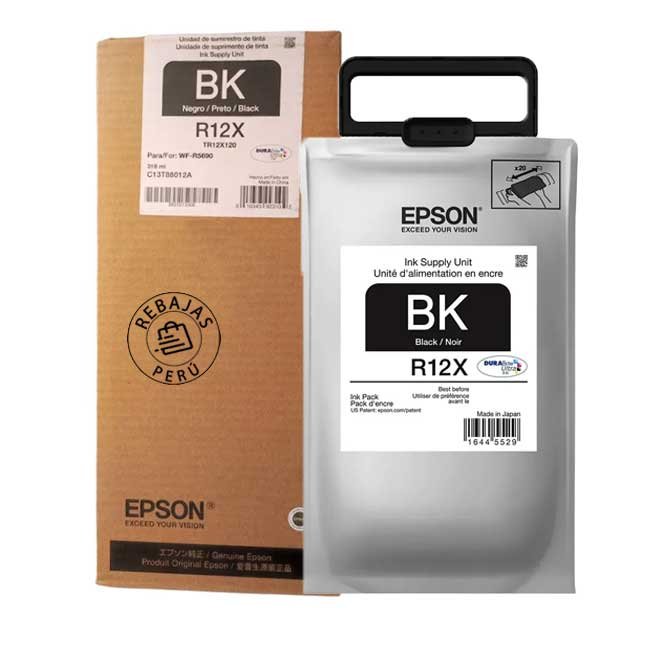 Tinta Epson TR12X120-AL Negro Original para Impresoras Epson Calidad