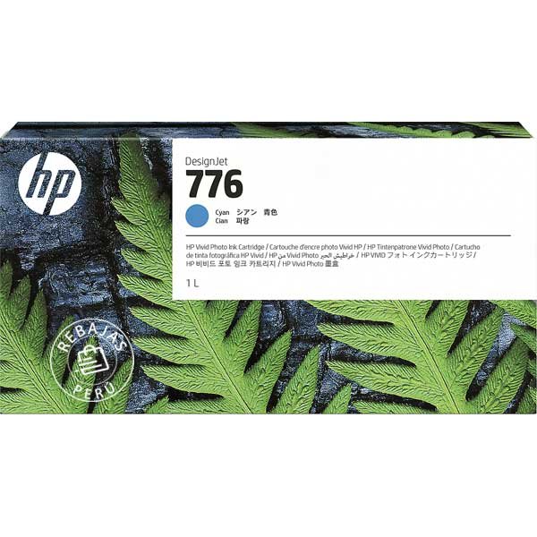 Tinta HP 1XB09A 776 1LT Cyan original de alto rendimiento