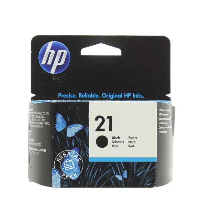 Tinta HP 21 Negra Original C9351AL - 190 páginas de impresión