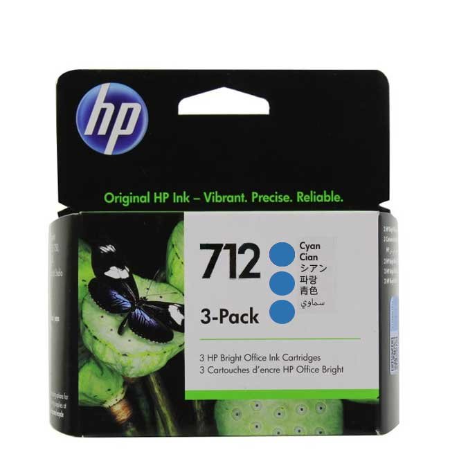 Tinta HP 3ED77A 712 Cyan 3 Pack 29ml Original | Alta Calidad