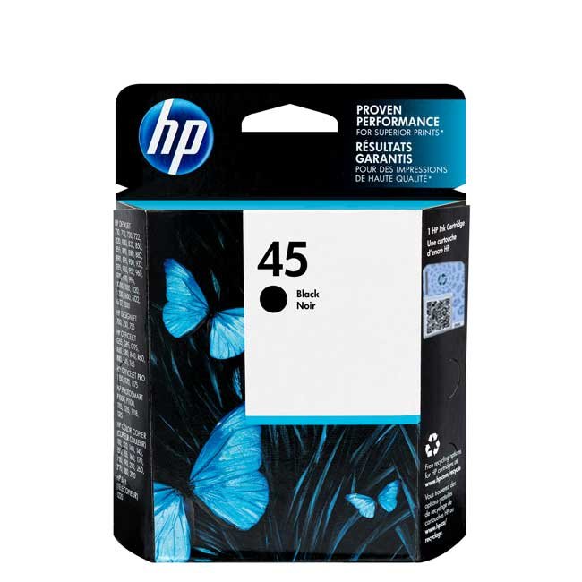 Tinta HP 51645AL (45) Negra original para HP 820, 850, 1100 - 930 págs