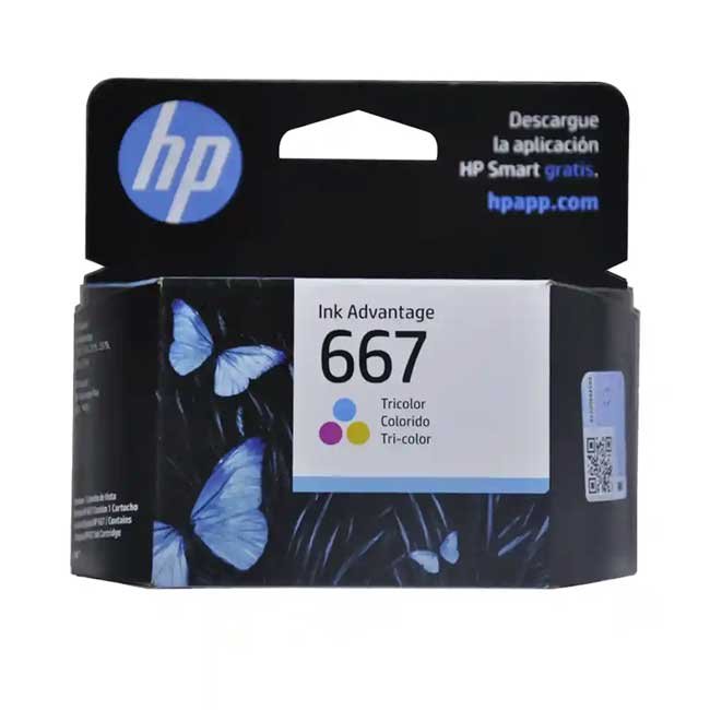 Tinta HP 667 Tricolor Original (3YM78AL) para DeskJet 2775 y 4175 | Rendimiento de 100 páginas
