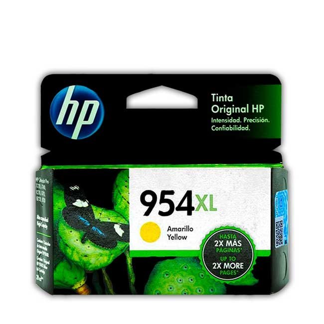 Tinta HP 954XL Amarilla Original L0S68AL Rendimiento 1,600 páginas