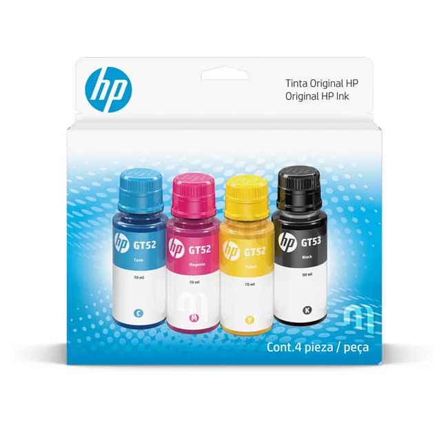 Tinta Original HP 9F3N4AL Combo Pack Botellas GT53 y GT52 para Impresoras HP con Sistema de Tanque Continuo