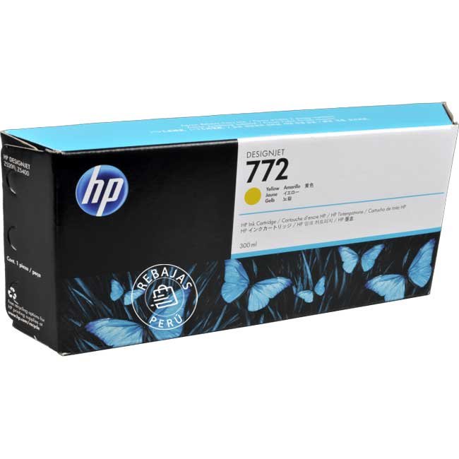 Tinta HP 772 Yellow Original CN630A de 300ml | Alto rendimiento