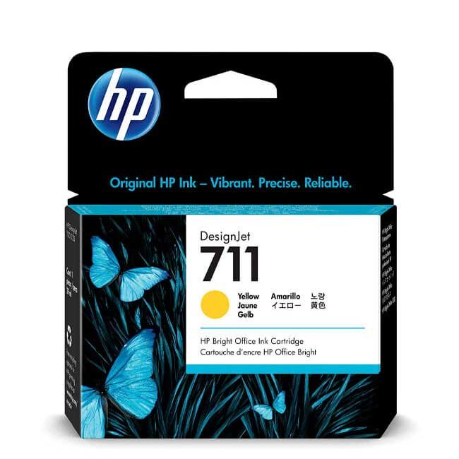 Tinta HP 711 Yellow 29 ml para Impresoras HP T120, T130, T520 y T530 Calidad Garantizada