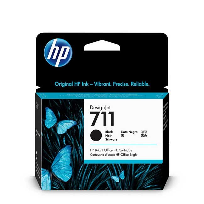 Tinta HP CZ133A 711 Black 80ml Original para Plotter T120, T130, T520 y T530