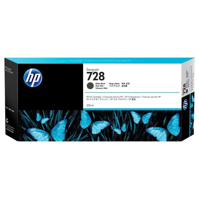 Tinta HP F9J68A 728 300ml Matte Black Original para Plotters HP