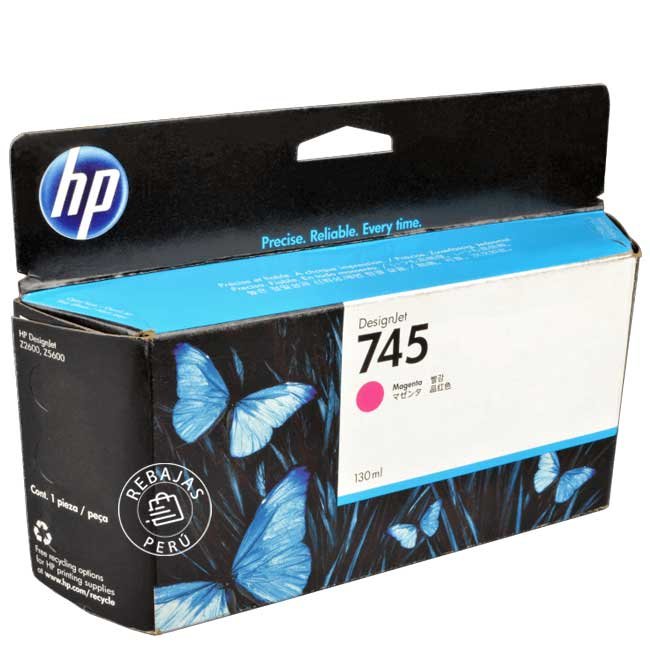Tinta HP F9J95A 745 130ml Magenta Original para Plotters