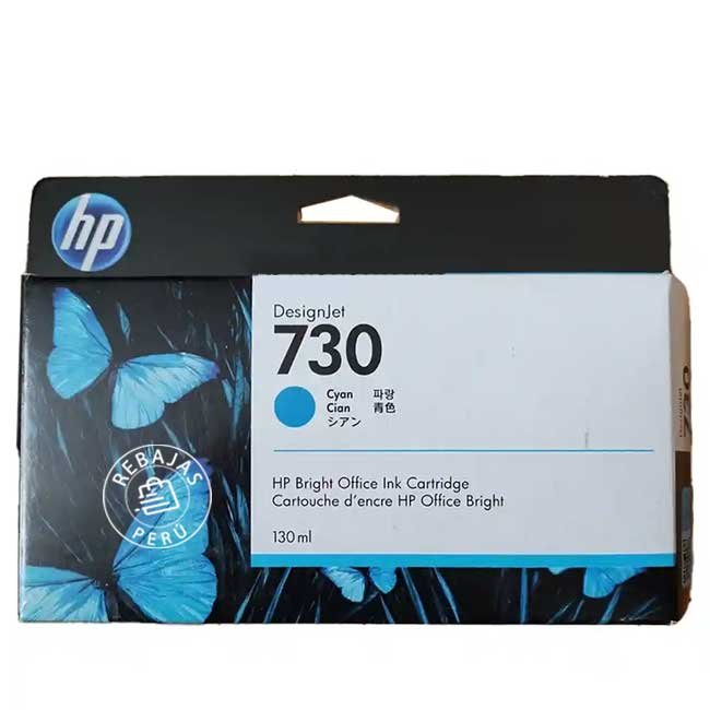 Tinta HP 730 130ml Cyan original P2V62A para plotter HP DesignJet
