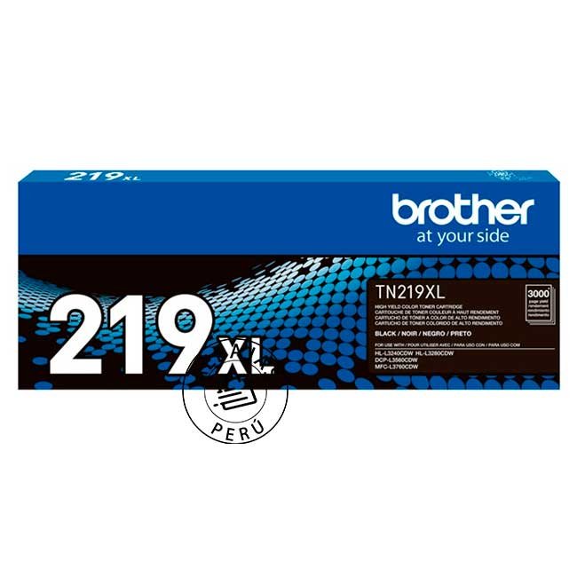 Tóner Brother TN-219XLBK Negro Original Alto Rendimiento 3000 Páginas para L3560 L3760 L3280