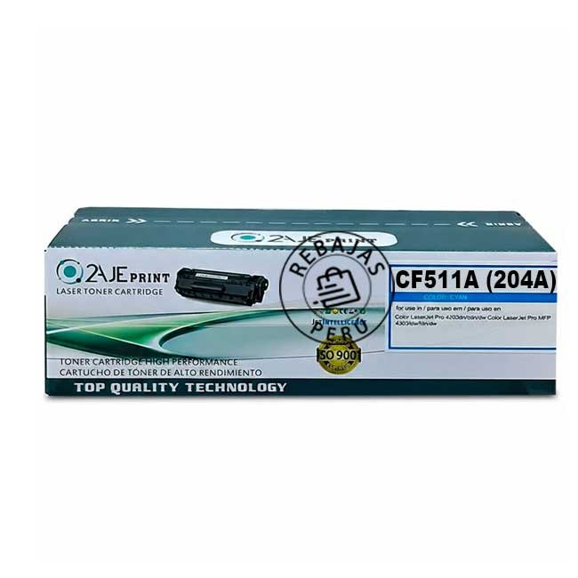 Toner Compatible 2AJEPRINT HP CF511A / 204A Cian