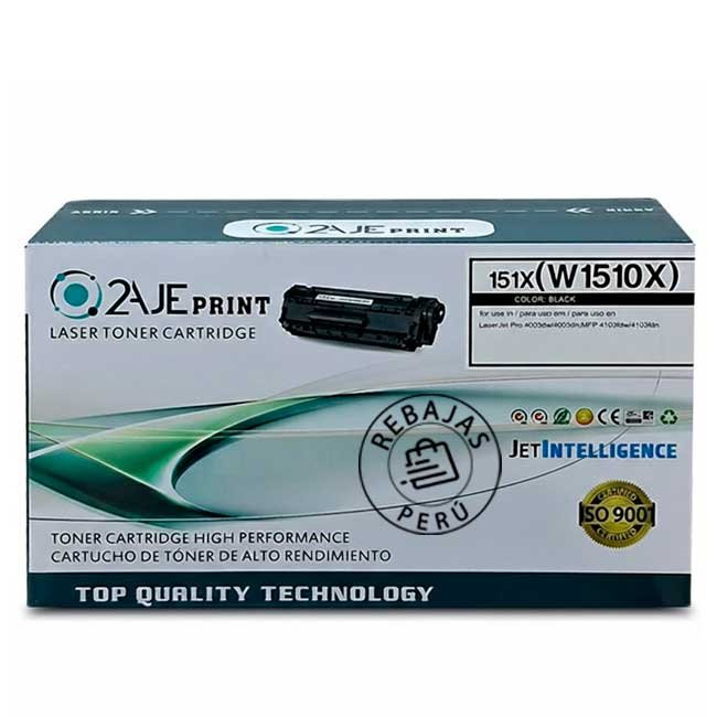 Toner Compatible 2AJEPRINT HP W1510X / 151X Negro
